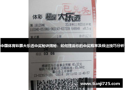 中国体育彩票大乐透中奖秘诀揭秘：如何提高你的中奖概率及投注技巧分析